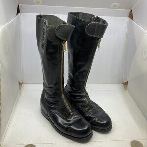 Vtg '70s biker motorcycle zip uniform equestrian bluff womens boots sz 9